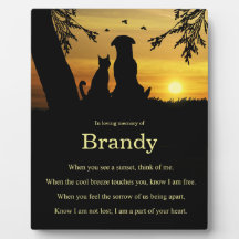 Memorial Tribute Hund Cat Pet med Andlig Dikt