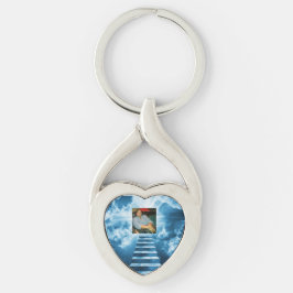 Memorial Twisted Heart Silverfärgad Nyckelring