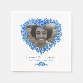 Memorial-väckningsfoto för glömd-jag-nots pappersservett