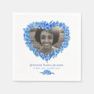 Memorial-väckningsfoto för glömd-jag-nots pappersservett