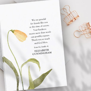 Memorial Watercolor Blommigt Botanicals Modern Chi Tack Kort