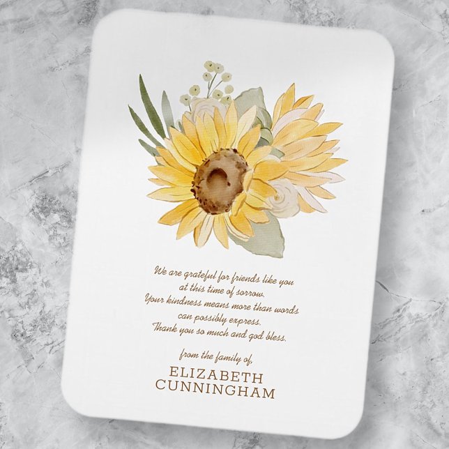 Memorial Watercolor Sunblommor Foliage Botanicals Magnet (Skapare uppladdad)