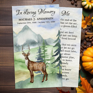 Memorial Woodland Hjort Funeral Prayer Card-Dikt Visitkort