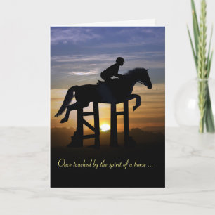Memorialkort för Hunter Jumper Horse Sympathy Kort