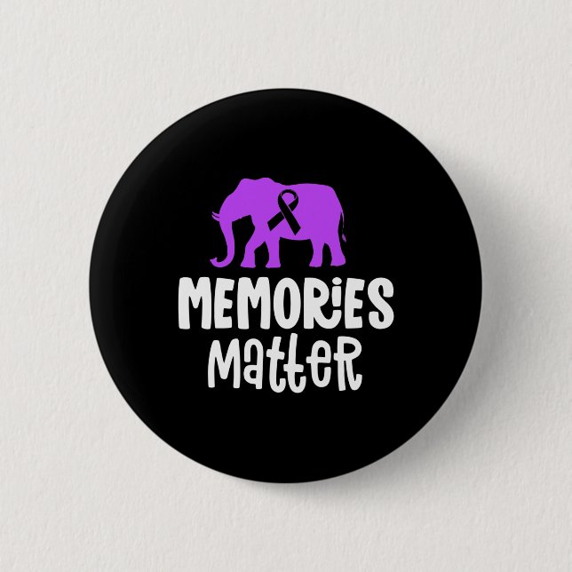 Memorials Matter Alzheimer Lila Ribbon Awareness Knapp (Framsida)