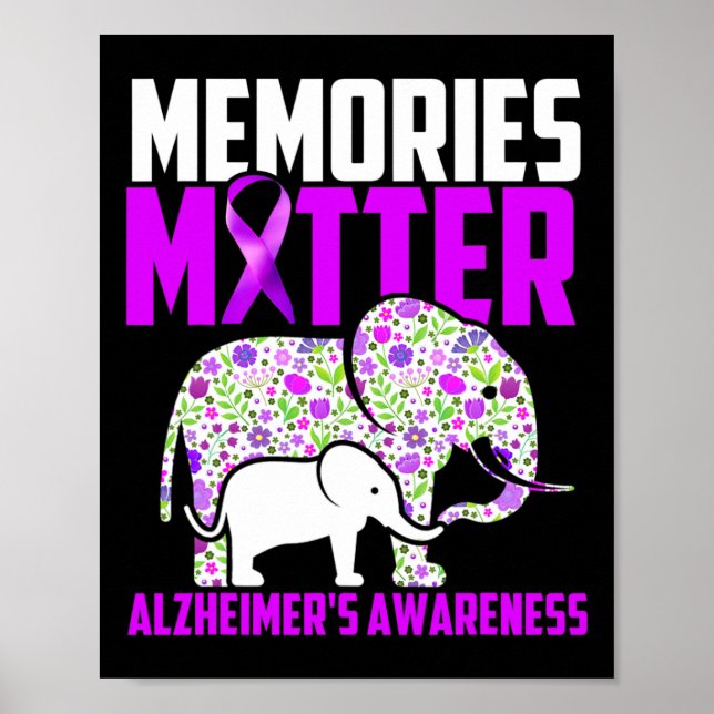 Memorials Matter Alzheimers medvetande Elephant Poster (Framsidan)