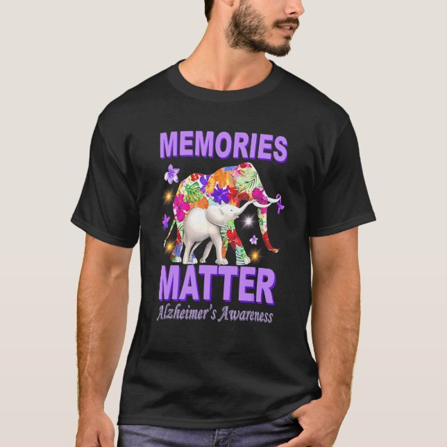 Memorials Matter Alzheimers medvetande Elephant T Shirt (Framsida)