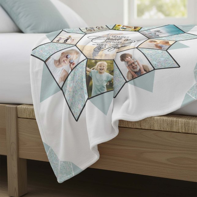 Memorials Photo Collage Sea Glass ID1016 Fleecefilt (Skapare uppladdad)