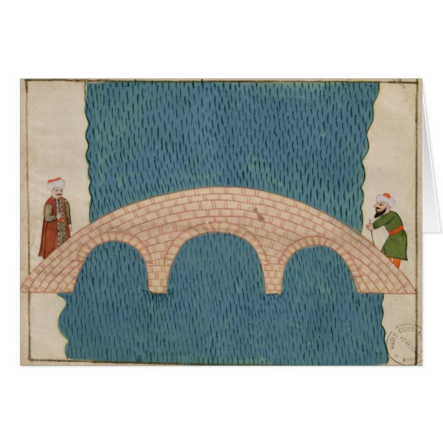 Memorie Turchesche som visar Galataen, överbryggar Hälsningskort (Framsidan Horizontal)