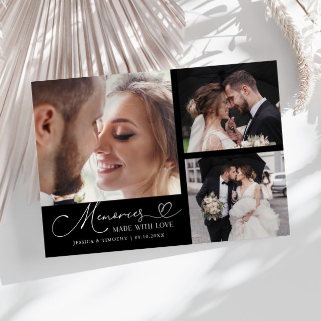 Memories Made With Love Wedding Black Multi Photo Tack Kort (Skapare uppladdad)