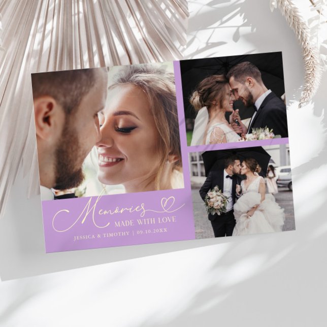 Memories Made With Love Wedding Wisteria Photo Tack Kort (Skapare uppladdad)