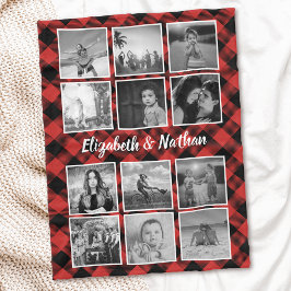 Memories Photo Collage Buffalo Play Lumberjack Fleecefilt