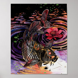 Memory Kartor Autumn Vibes Koi Skeleton Refltions Poster