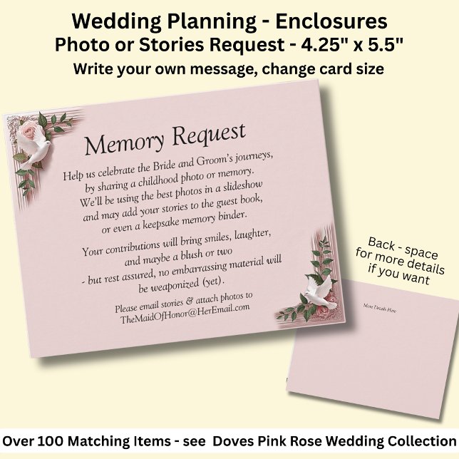 Memory Request Enclosure - Pink Roses & Doves  (Skapare uppladdad)