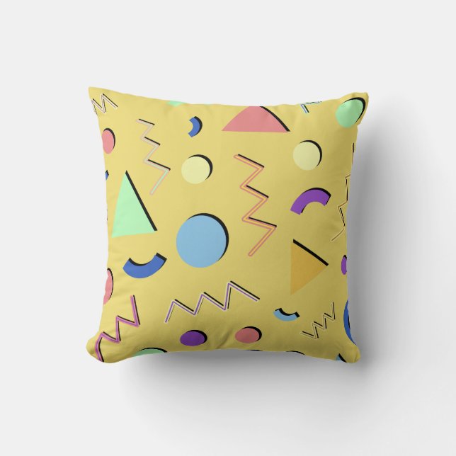 Memphis #92 Light Gult Kudde (Framsida)