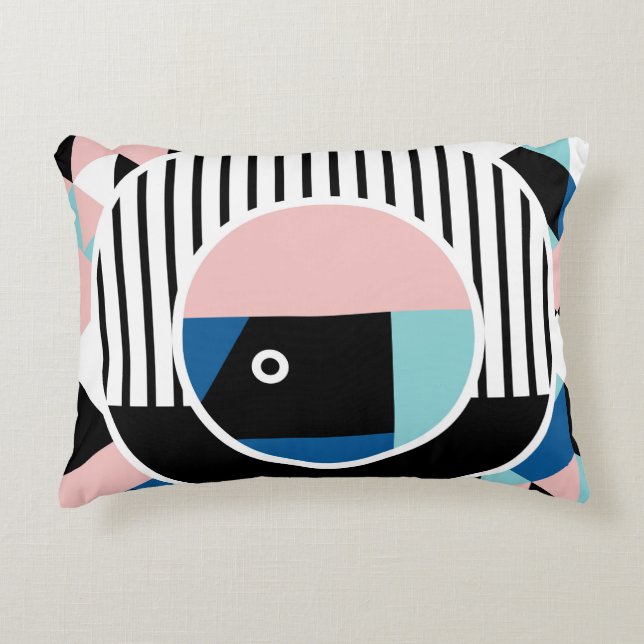 Memphis abstract poster design. Face geometric mak Prydnadskudde (Framsidan)