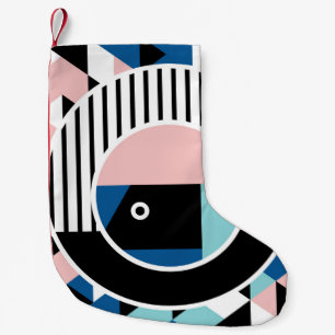 Memphis abstrakt poster design. Ansikte geometrisk Liten Julstrumpa