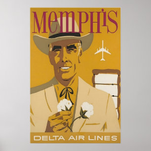 Memphis Art Tennessee Tryck Delta Resa Poster 