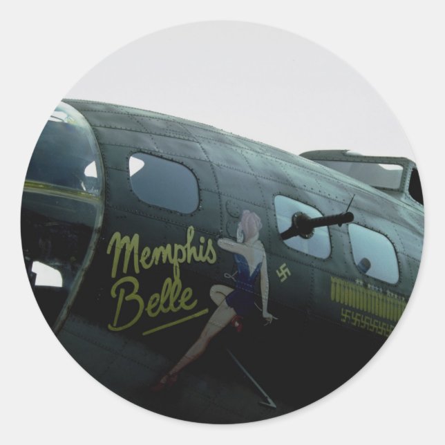 Memphis Belle, nosart Runt Klistermärke (Framsida)