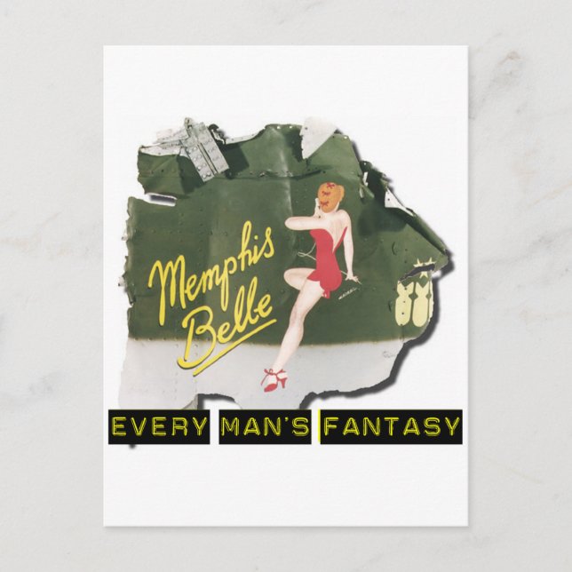 Memphis Belle Pin Up Vykort (Framsida)