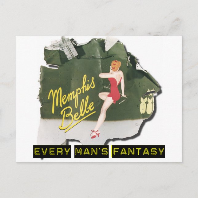 Memphis Belle Pin Up Vykort (Framsida)