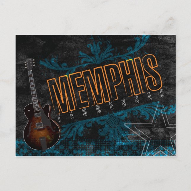 Memphis Blues Guitar Postcard Vykort (Framsida)