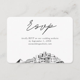 Memphis Bröllop minimalist Sketch OSA Tilläggskort