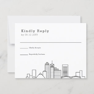 Memphis Bröllop Stylized Skyline OSA Kort
