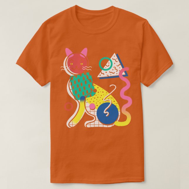 Memphis Cat Design T Shirt (Design framsida)