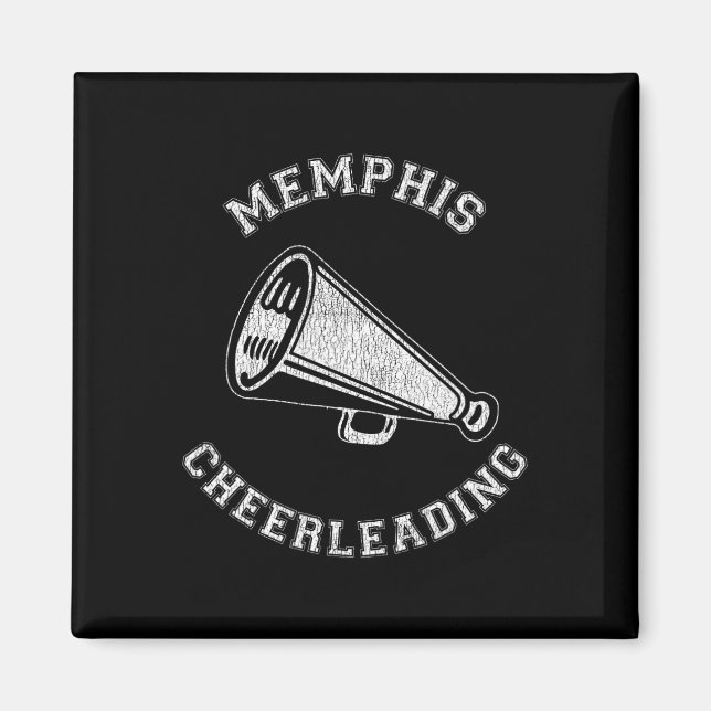 Memphis Cheer Distressed Retro 90's Cheerleader  Magnet (Framsidan)