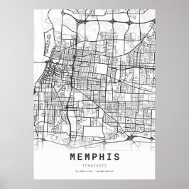 Memphis City Karta Poster