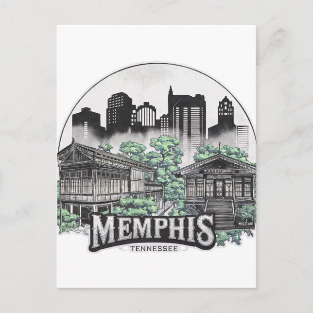 Memphis City Tennessee USA Vykort (Framsida)