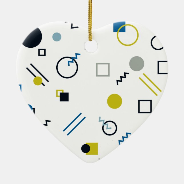 Memphis, coola, trendig, modern geometrisk konst julgransprydnad keramik (Baksidan)