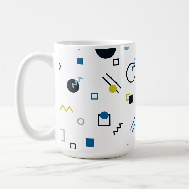 Memphis, coola, trendig, modern geometrisk konst kaffemugg (Vänster)