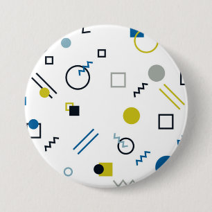 Memphis, coola, trendig, modern geometrisk konst knapp