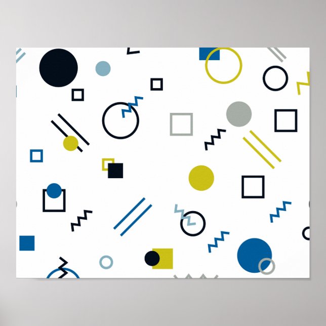 Memphis, coola, trendig, modern geometrisk konst poster (Framsidan)