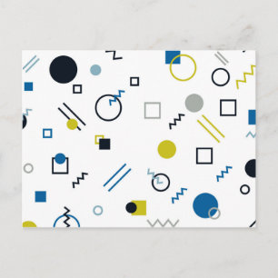 Memphis, coola, trendig, modern geometrisk konst vykort