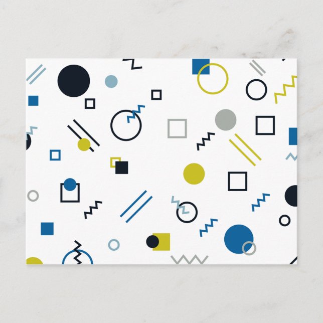 Memphis, coola, trendig, modern geometrisk konst vykort (Framsida)
