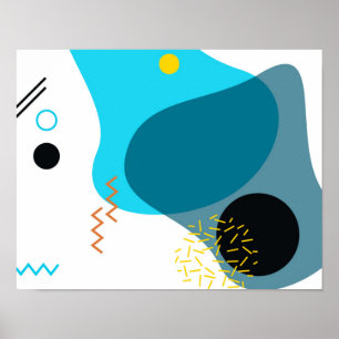 Memphis, coola, trendig, urban, modern illustratio poster