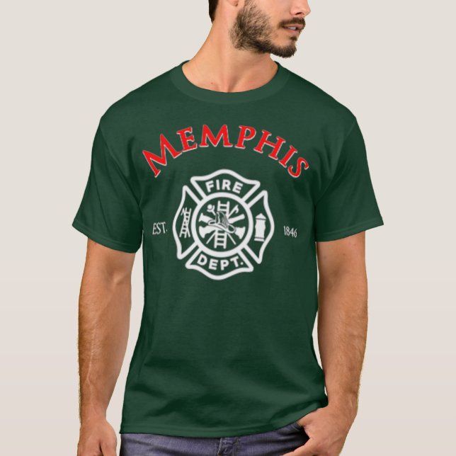 Memphis Fire Rädding Department Tennessee Duty T Shirt (Framsida)