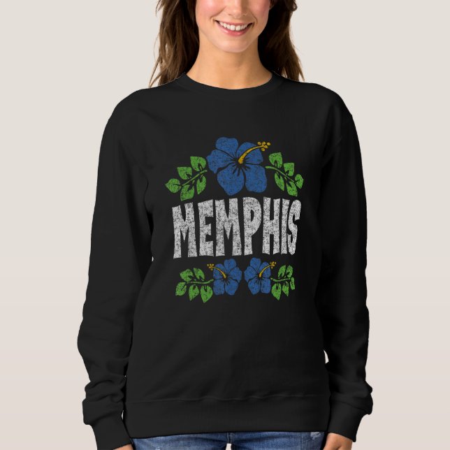 Memphis Flowers Distressed Color Print T Shirt (Framsida)