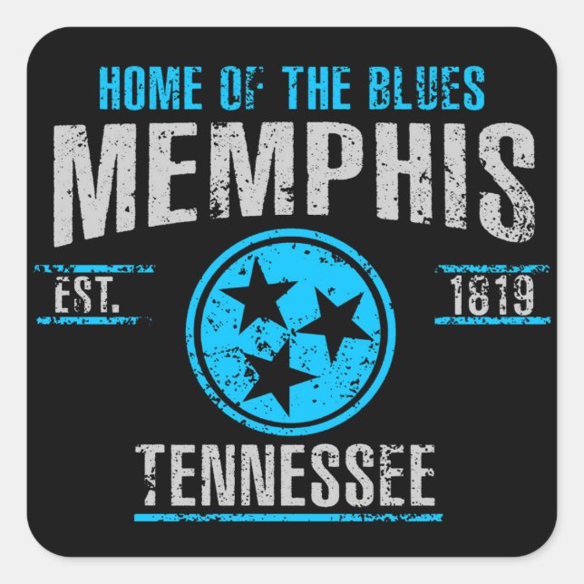 Memphis Fyrkantigt Klistermärke (Framsida)