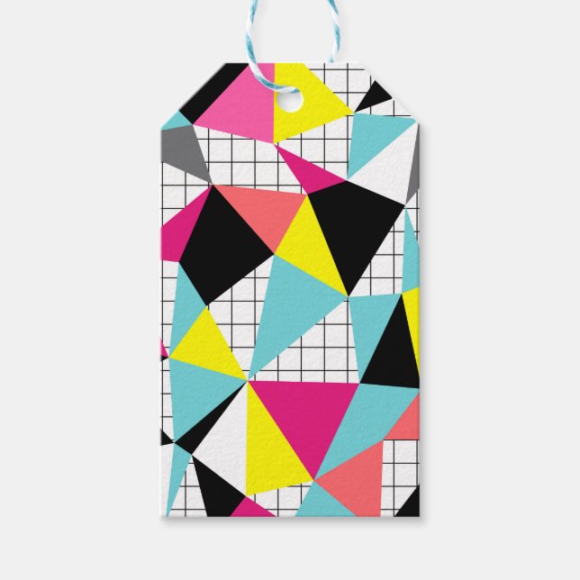 Memphis, geometriska former presentetikett (Framsidan)