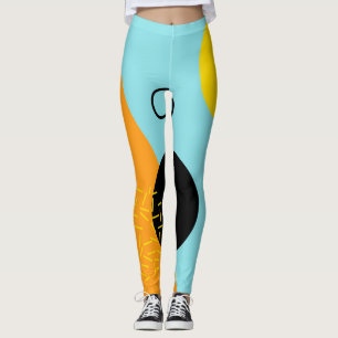 Memphis, hipster, trendig, coola illustration leggings