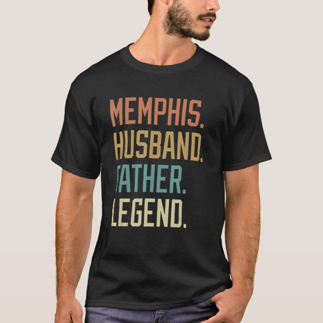 Memphis Husband Father Legend Father's Day Retro T Shirt (Framsida)