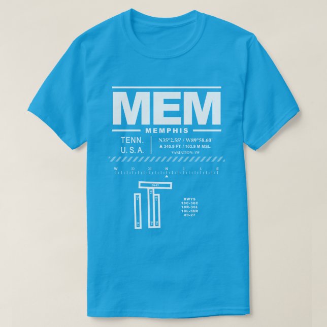 Memphis Internationell flygplats MEM T-Shirt (Design framsida)