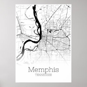 Memphis Karta - Tennessee - City Karta Poster