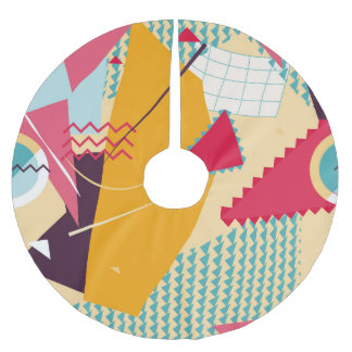 Memphis-läge: Retro Geometric Trend Julgransmatta Borstad Polyester