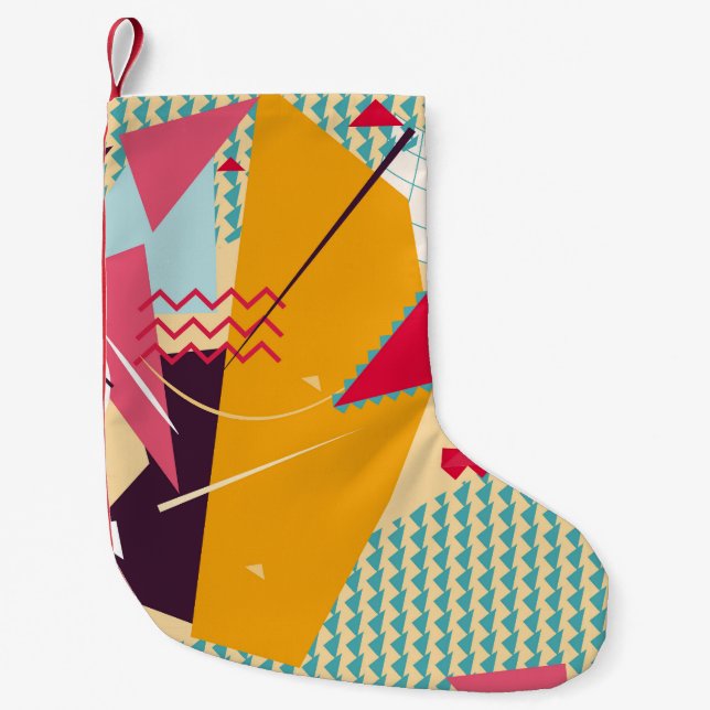 Memphis-läge: Retro Geometric Trend Liten Julstrumpa (Framsidan)