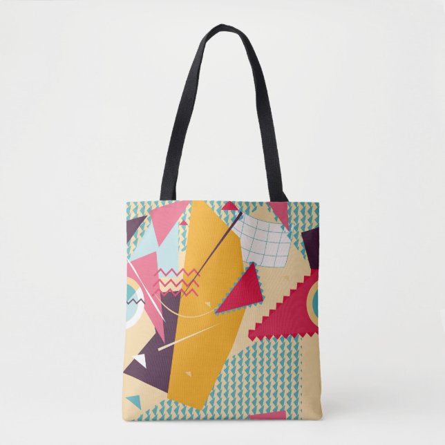 Memphis-läge: Retro Geometric Trend Tygkasse (Framsida)